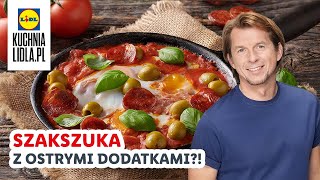 Szakszuka podkręcona CHORIZO i oliwkami 🌶️🍳  Karol Okrasa amp Kuchnia Lidla [upl. by Enilkcaj]