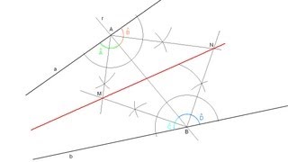 Bisectriz de un ángulo con el vértice fuera de los límites del dibujo rectas convergentes [upl. by Sik]