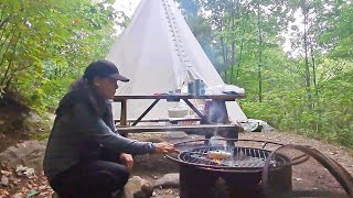 PARC OMEGA MONTEBELLO QUEBEC CANADA TIPI CAMPING camping campfire nature wildlife new canada [upl. by Niamjneb]