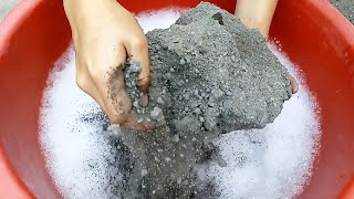 Asmr Dusty Cement Chunks Crumbling and Dipping in Foam Water amp Mixing Dust Pouring🖤❤asmr shorts [upl. by Catherin479]