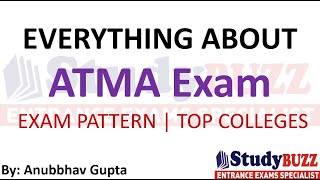 All about ATMA 2024 amp Best colleges  Exam pattern ATMA Cutoff Top ATMA colleges Important topics [upl. by Kralc]