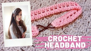 CROCHET EASY BOHO HEADBAND COACHELLA INSPIRED  ROMANTIC LACY BANDEAU DIY BEGINNER TUTORIAL [upl. by Bergin]