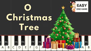 O Christmas Tree  Easy Piano Tutorial For Beginners  1 Hand Play Along [upl. by Mario]