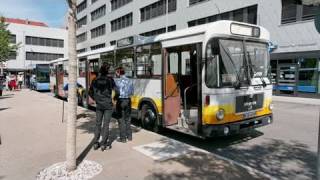 Historischer MAN SG240 Gelenkbus in München mit Mitfahrt 1080p [upl. by Kirkwood]