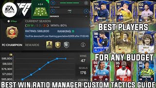 80 WIN RATE 🔥 BEST MANAGER MODE TACTIC amp PLAYER GUIDE TO REACH FIFA CHAMPION EASY  FC MOBILE [upl. by Craig]