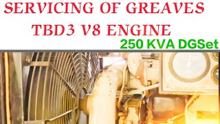 SERVICING OF GREAVES TBD3 V8 ENGINE250 KVA DGSET [upl. by Ermina]