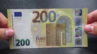 Banconota 200 Euro Serie Europa BCE EU New 2019 [upl. by Adnaloj]