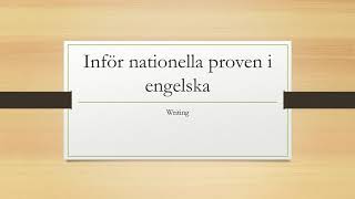 Inför nationella proven i engelska  writing [upl. by Litta228]