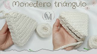 ✨Monedero triángulo 🧶Tejido a crochet paso a paso 💫 Monederos a crochet fáciles [upl. by Uri]