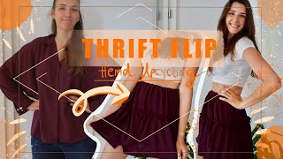 Urban Outfitters DIY  Rock aus Hemd Upcycling  Tiered Ruffle Skirt  THRIFT FLIP 6 [upl. by Ramedlab]