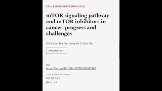 mTOR signaling pathway and mTOR inhibitors in cancer progress and challenges  RTCLTV [upl. by Levon]