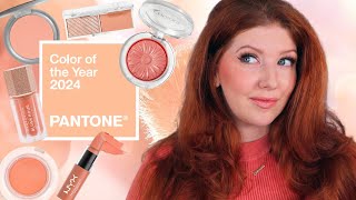 Best PEACH Drugstore Makeup  Pantone Color of the Year 2024 [upl. by Eylsel]