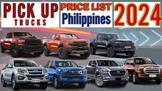 Pick up trucks Price List in Philippines 2024 [upl. by Braswell]