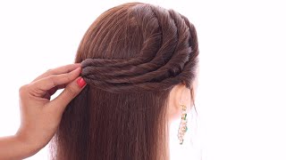 4 mindblowing hairstyle for traditional wear  new hairstyle for girls  open hairstyle  ponytail [upl. by Anaujit]