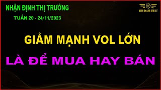 CHỨNG KHOÁN HÔM NAY  NHẬN ĐỊNH THỊ TRƯỜNG TUẦN 202411 GIẢM MẠNH VOL LỚN  MUA HAY BÁN [upl. by Enelehcim655]