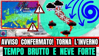 METEO ITALIA AVVISO CONFERMATO GIULIACCI TORNA LINVERNO TEMPO MOLTO BRUTTO E NEVE IN PIANURA DAL [upl. by Holna778]