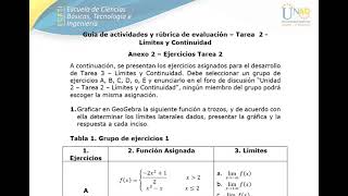 Tarea 2 Límites y Continuidad [upl. by Jeanna]