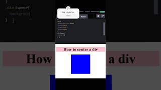 Center a Div in HTML amp CSS  Hover Effect shorts tutorial shortfeed shortvideo shortsfeed [upl. by Manthei]