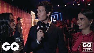 Ansel Elgort Interviews His Girlfriend In Cute GQ Red Carpet Clip [upl. by Nongim]