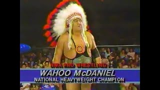 National Title Wahoo McDaniel vs Tully Blanchard Pro Sept 20th 1986 [upl. by Aynor]