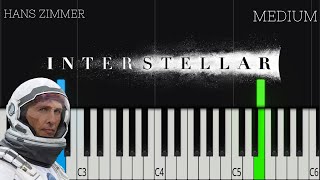 Hans Zimmer  Interstellar Main Theme  MEDIUM Piano Tutorial [upl. by Eniamrahc]