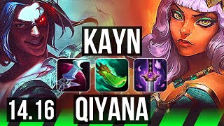 KAYN vs QIYANA JGL  Rank 2 Kayn Legendary 1100 games  EUW Challenger  1416 [upl. by Abas]