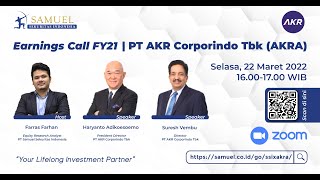 Earnings Call FY21 PT AKR Corporindo Tbk AKRA [upl. by Nellad431]