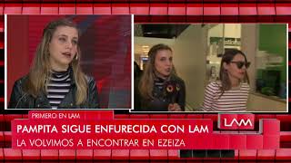 Pampita en Ezeiza esta vez no agredió a la cronista de LAM [upl. by Niu]