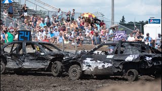 Bailey Braatz 57x 2023 Olmsted County Fair Demo Derby Limited Weld Midsize Rear GoPro video [upl. by Hemetaf]