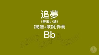 追夢夢追い酒Bb調簡譜歌詞純伴奏 [upl. by Harding]