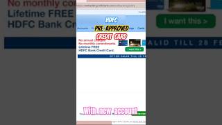 HDFC Pre Approved Credit Card with New Savings account free money finance bank hdfcbank credit [upl. by Noryv]