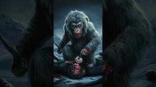 Part1 Murderer Chimp lying on thesnowy ground chimp chimpanzee cartoon ai cartoon youtubeshort [upl. by Dnalram]