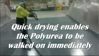 Polyurea Spraying with Graco AP Fusion Gun of Factory Floor at CocaCola [upl. by Aeslehc253]