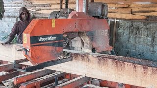 LT40 sawmill cuts structural timber in Africa  WoodMizer Africa [upl. by Arbma724]