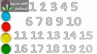 Learning 123 for kindergarten one two three 123 number 1 to 100 counting ABCDEF 1 to 20 counting [upl. by Southworth]