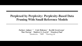 Perplexed by Perplexity PerplexityBased Data Pruning With Small Reference Models [upl. by Amati]