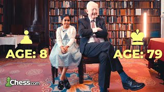 8YearOld Chess Prodigy Challenges 79YearOld British Chess Champion [upl. by Olegnaleahcim]