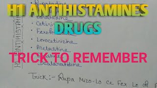 H1 ANTIHISTAMINES drug trick to remember second generation part 2 [upl. by Murdock]