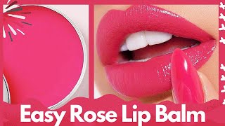 Super Easy Rose lipbalm at home 🥰  How to make Lipbalm  Rose petals Lip balm  Diy Pink Lip balm [upl. by Naimerej]