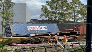 Train Derailment Caught On Camera  Port Botany Train Derailment 130123 [upl. by Nylorac]