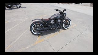 2019 Custom Indian Scout Bobber  First Ride [upl. by Pet213]