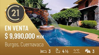 Casa en VENTA Fraccionamiento Burgos Temixco Morelos  Century 21 Haus [upl. by Avi]