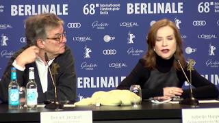 Isabelle Huppert on her role in EVA by Benoît Jacquot  Berlinale 2018 [upl. by Gnourt353]