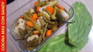 NOPALITOS Y VEGETALES EN ESCABECHE NOPALES Y VERDURAS EN VINAGRE [upl. by Audrye]