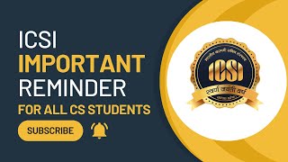 icsi important reminder for all cs students for december 2023 exam [upl. by Klarrisa]