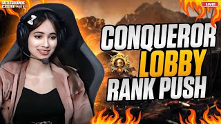 LIVE CONQUEROR LOBBY🥶 NEW UPDATE LEAKS  BGMI LIVE bgmilive pubgmobile girlgamer [upl. by Aile]