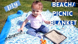 DIY Beach and Picnic Outdoor Blanket  Beginner Sewing Project [upl. by Ekralc]