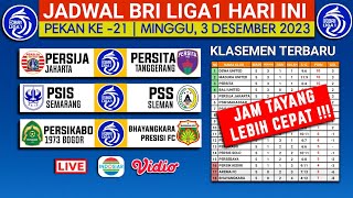 Jadwal BRI Liga 1 2023 Hari ini Live Indosiar  Persija vs Persita  Klasemen Terbaru Liga 1 2023 [upl. by Stevana24]