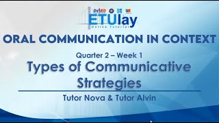 Types of Communicative Strategies  SHS Oral Communication  Quarter 24 Week 1 [upl. by Ilrak]