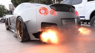 1750HP Nissan GTR FROM HELL Start Revs amp FLAMES [upl. by Innoc]